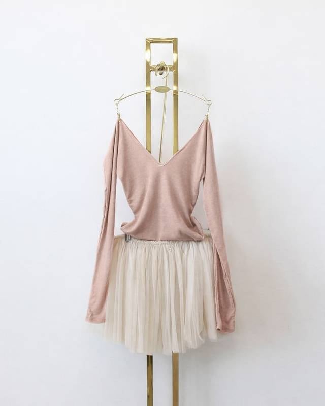 LEVDANCE　off-shoulder wool sweater　パールピンク　Mサイズ