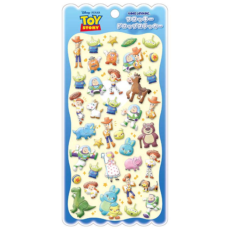  トイストーリー　フロッキードロップステッカー　立体シール　TOY STORY正規品