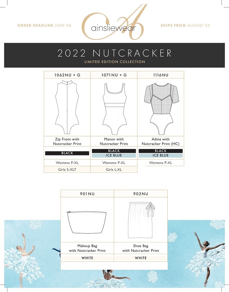 Girls Ainsliewear 　NUTCRACKER Print　タンクレオタード　1071NU Girl