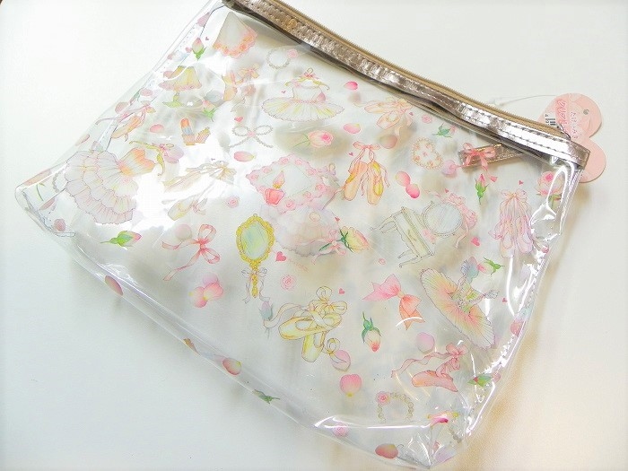 たけいみき　発表会の道具入れや旅行にも！マチ付きクリアポーチLサイズ　（CP-15072）