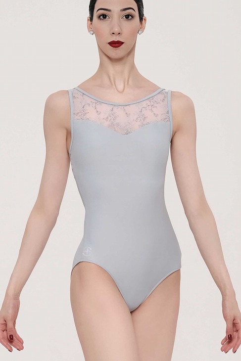 Wear moi ウェアモア七分袖レオタードスカート付　L size 肩出し WEARMOI 刺繍チュールダブルストラップレオタード BELMINE