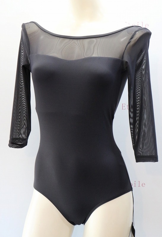 【LULLI Dancewear】　メッシュスリーブレオタード　7分袖　“Iris”