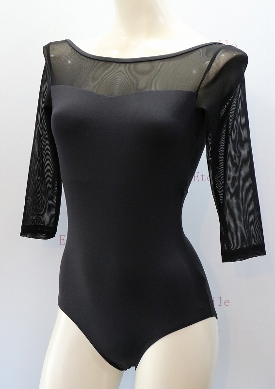 【LULLI Dancewear】　メッシュスリーブレオタード　7分袖　“Iris”