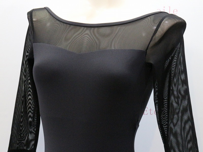 【LULLI Dancewear】　メッシュスリーブレオタード　7分袖　“Iris”