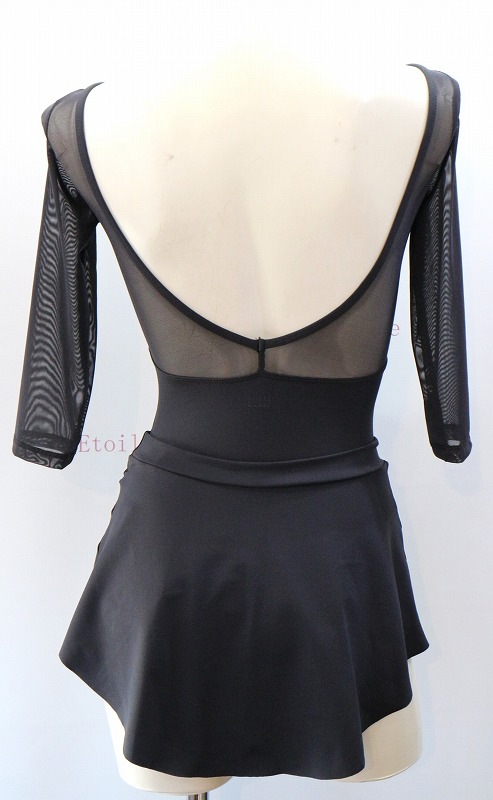 【LULLI Dancewear】　メッシュスリーブレオタード　7分袖　“Iris”