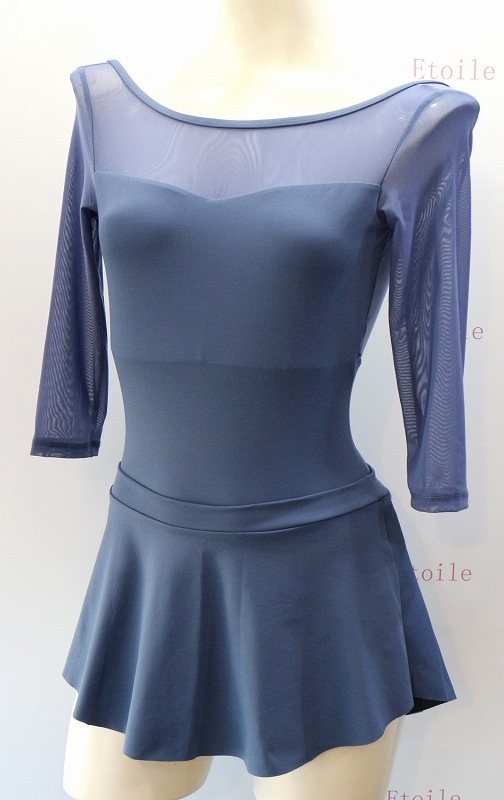 【LULLI Dancewear】　メッシュスリーブレオタード　7分袖　“Iris”