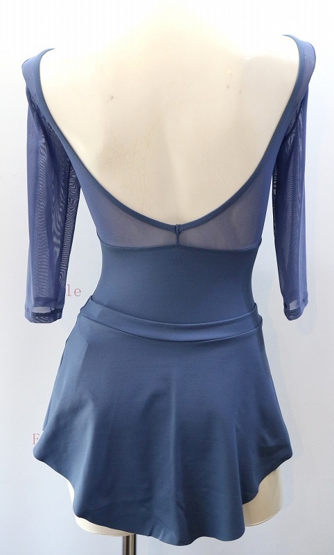 【LULLI Dancewear】　メッシュスリーブレオタード　7分袖　“Iris”