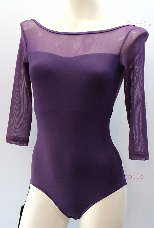 【LULLI Dancewear】　メッシュスリーブレオタード　7分袖　“Iris”