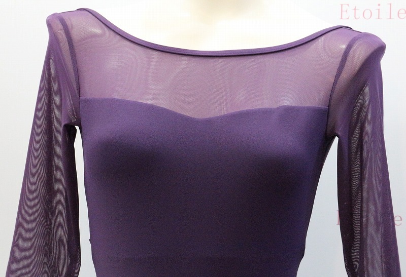【LULLI Dancewear】　メッシュスリーブレオタード　7分袖　“Iris”