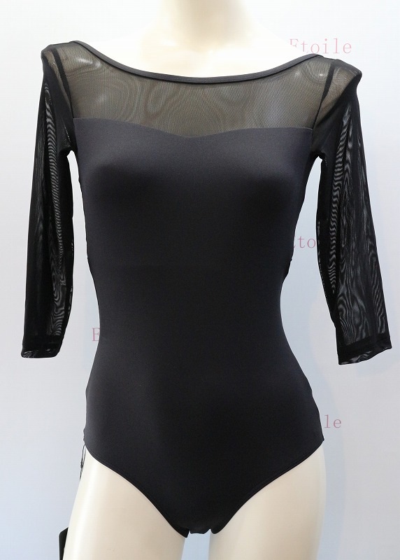 【LULLI Dancewear】　メッシュスリーブレオタード　7分袖　“Iris”