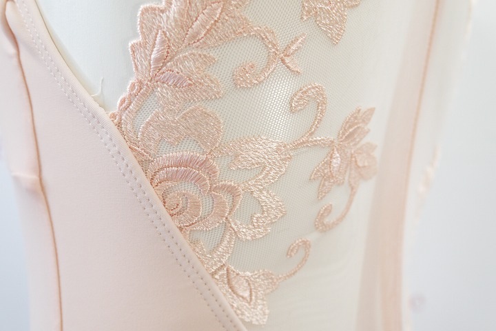 【BalletRosa】　レースメッシュジップレオタード　ESTHER