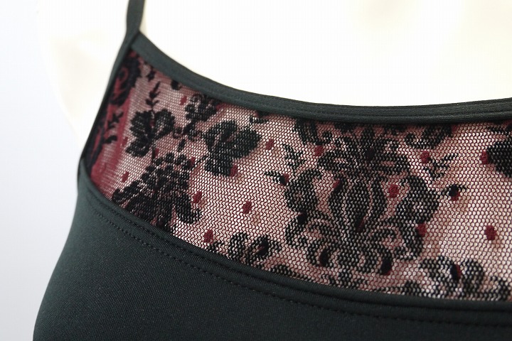 VIDA【吸汗速乾/UPF50】 千鶴1 (CHIZURU) フロッキーネットキャミソールレオタード 2369