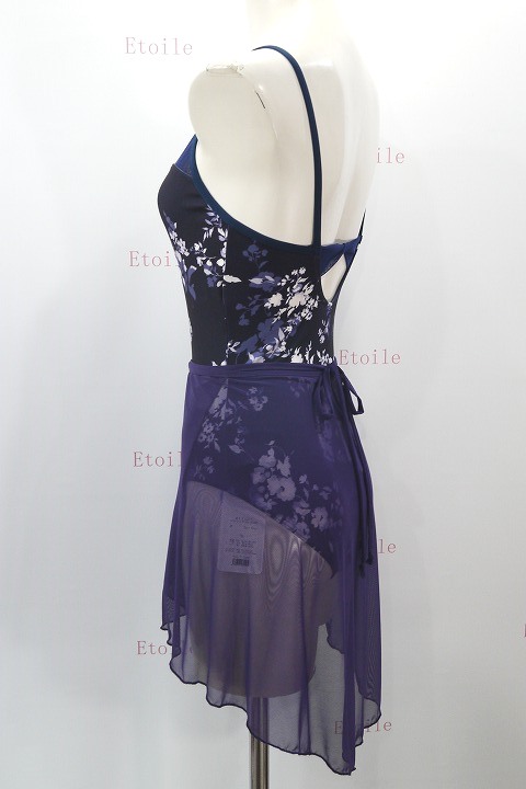 VIDA【吸汗速乾/UPF50】 フローラルプリントキャミソールレオタード(ネイビー/黒) 水木(MIZUKI)