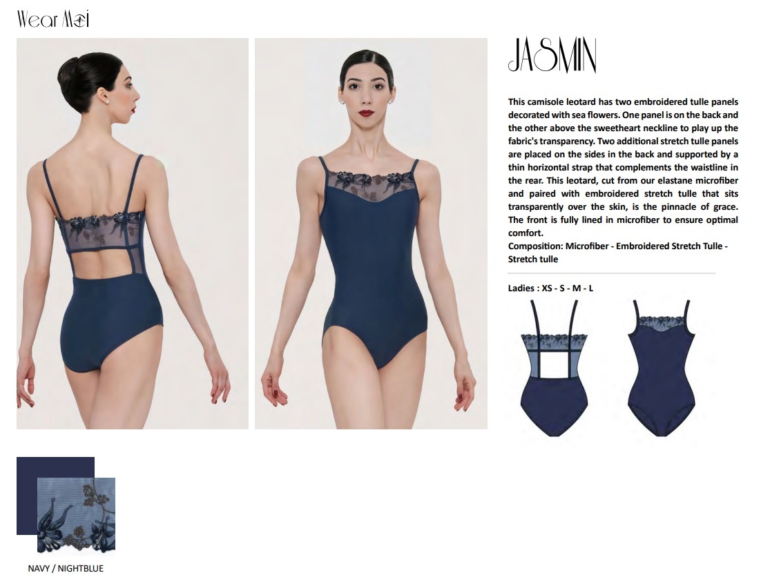 WEARMOI 　フローラル刺繍レースキャミソールレオタード　JASMIN