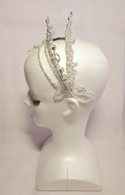 ～Atelier Petite Rose～　華やか2連ティアラ　【シルバー】