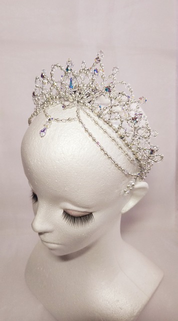 ～Atelier Petite Rose～　華やか2連ティアラ　【シルバー】