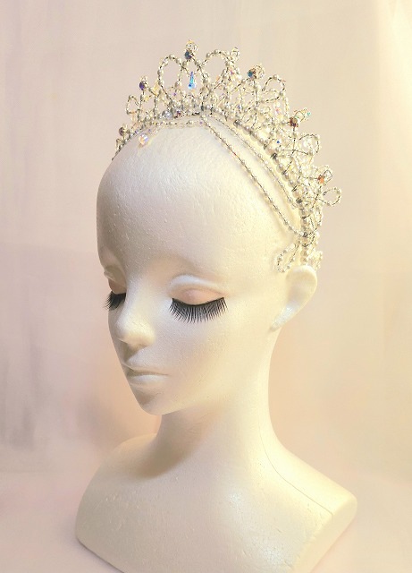 ～Atelier Petite Rose～　華やか2連ティアラ　【シルバー】