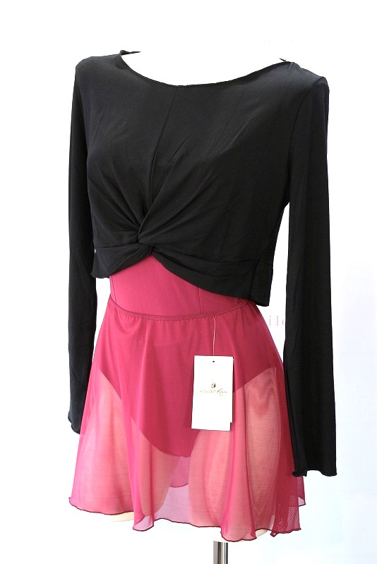 【Ballet Rosa】　長袖ショート丈ツイストトップス　MEGUMI