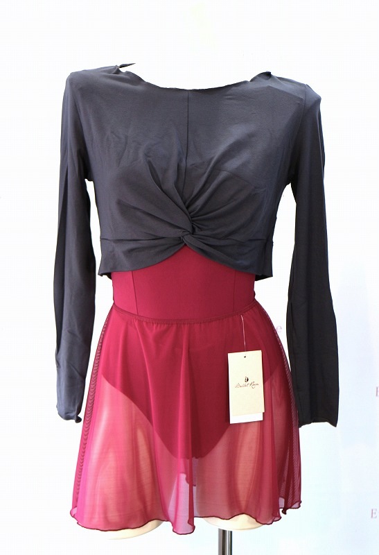 【Ballet Rosa】　長袖ショート丈ツイストトップス　MEGUMI