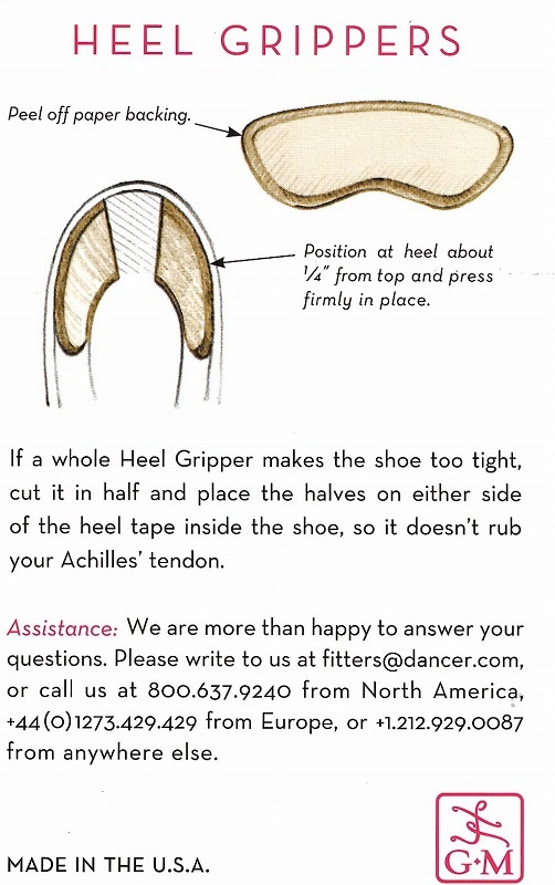 【GAYNOR MINDEN】　HEEL GRIPPERS　かかとフィット！