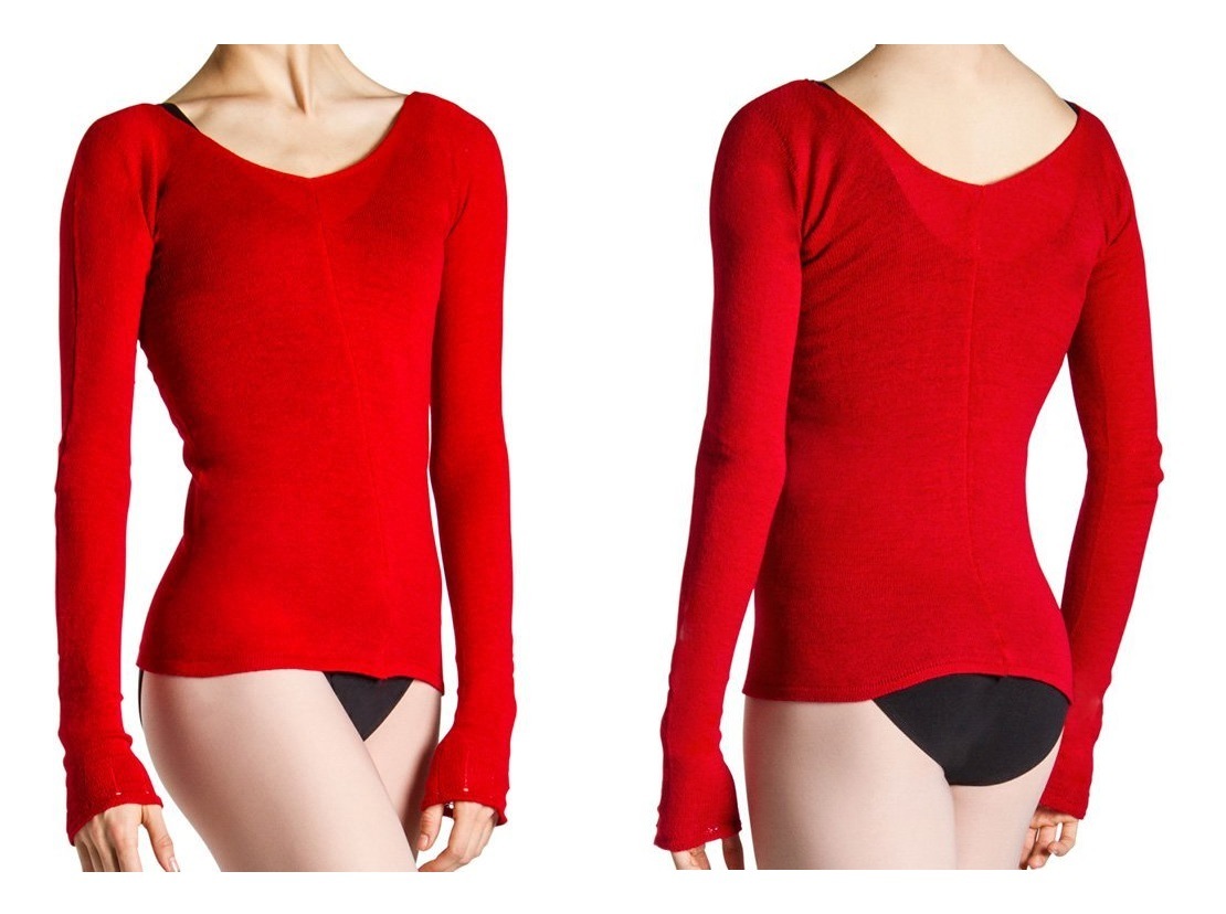 50％OFF!!赤　BLOCH　ロングスリーブニットセーター　Z0105