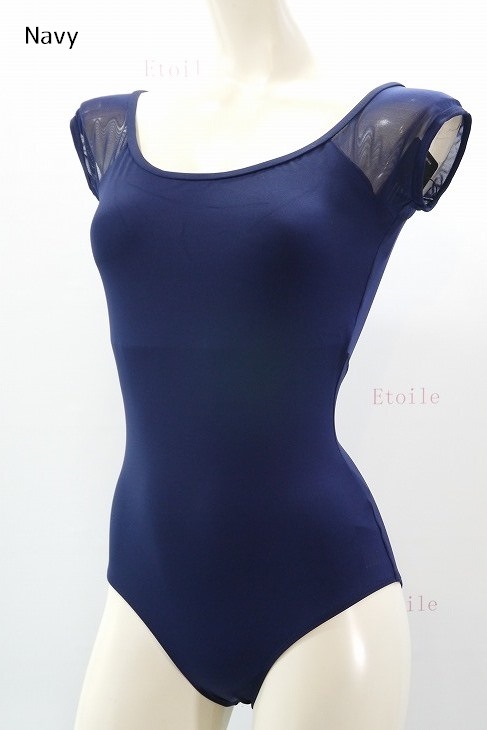 【新品】LULLI ブラックレオタード　L　メッシュ　バレエショップFAIRY LULLI Dancewear】 ハイバック メッシュキャップスリーブ