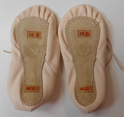 【売り切り★半額SALE！】kids GRISHKO フルソールキャンバスバレエシューズ・モデル1 03002C/B(ゴム紐付き）