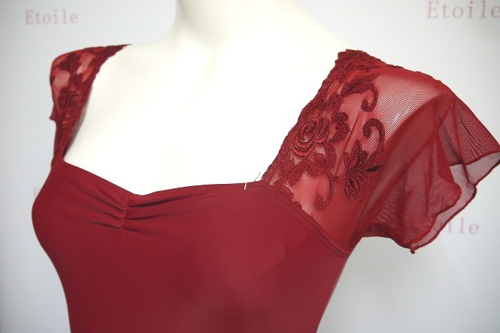 【新色】BalletRosa　レースメッシュスリーブレオタード　JUSTINE　 ジャスティン