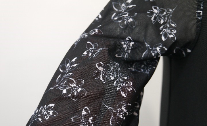 【Chic Ballet】　ハーフスリーブレオタード　Black Floral