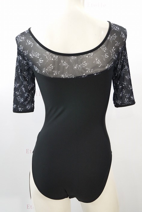 【Chic Ballet】　ハーフスリーブレオタード　Black Floral