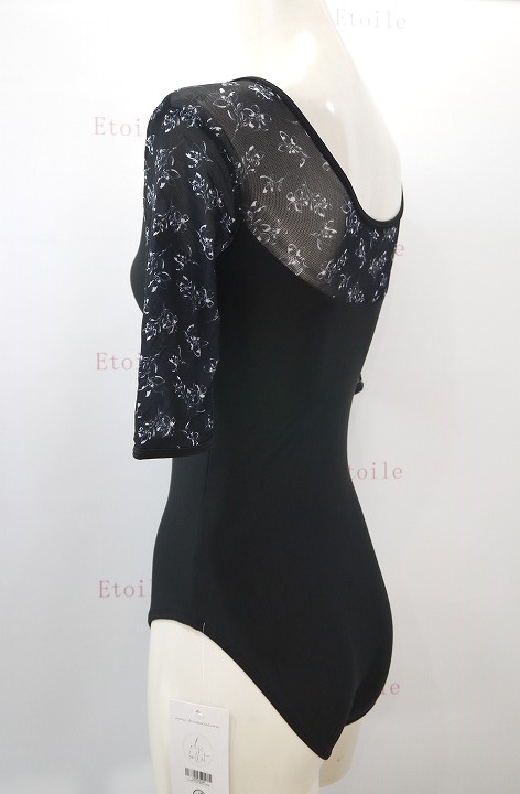 【Chic Ballet】　ハーフスリーブレオタード　Black Floral