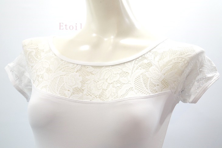 【Calla by LULLI】　ハイバック　レースキャップスリーブレオタード　“Angelina”