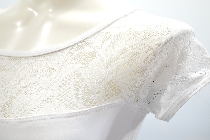 【Calla by LULLI】　ハイバック　レースキャップスリーブレオタード　“Angelina”