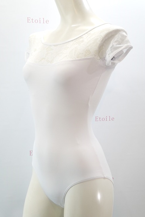 【Calla by LULLI】　ハイバック　レースキャップスリーブレオタード　“Angelina”