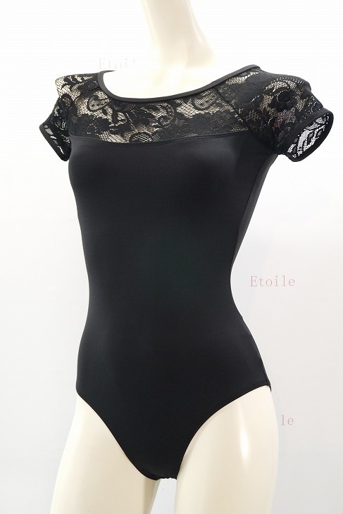 【Calla by LULLI】　ハイバック　レースキャップスリーブレオタード　“Angelina”