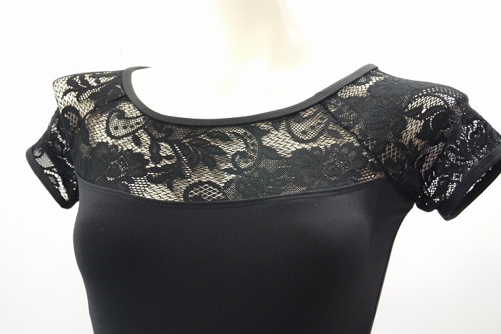 【Calla by LULLI】　ハイバック　レースキャップスリーブレオタード　“Angelina”