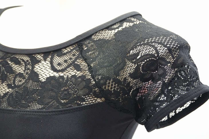 【Calla by LULLI】　ハイバック　レースキャップスリーブレオタード　“Angelina”