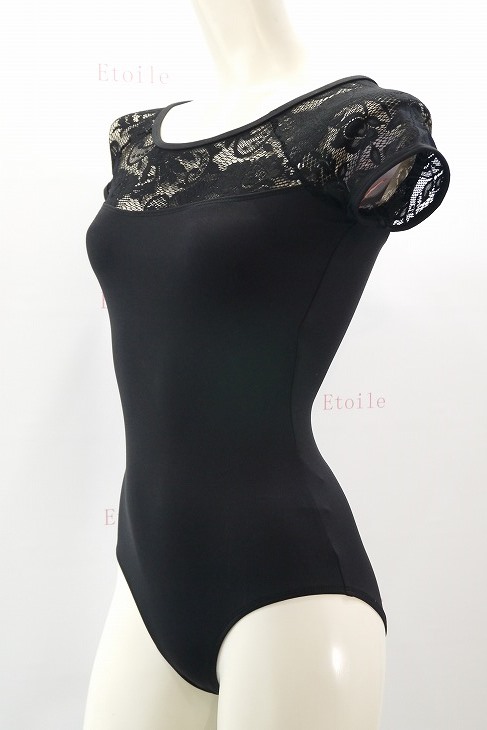 【Calla by LULLI】　ハイバック　レースキャップスリーブレオタード　“Angelina”