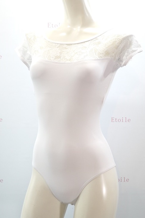 【Calla by LULLI】　ハイバック　レースキャップスリーブレオタード　“Angelina”