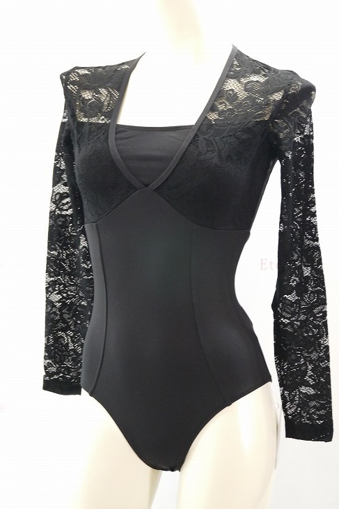 【Calla by LULLI】　ハイバック　レースロングスリーブレオタード　“Jojo”