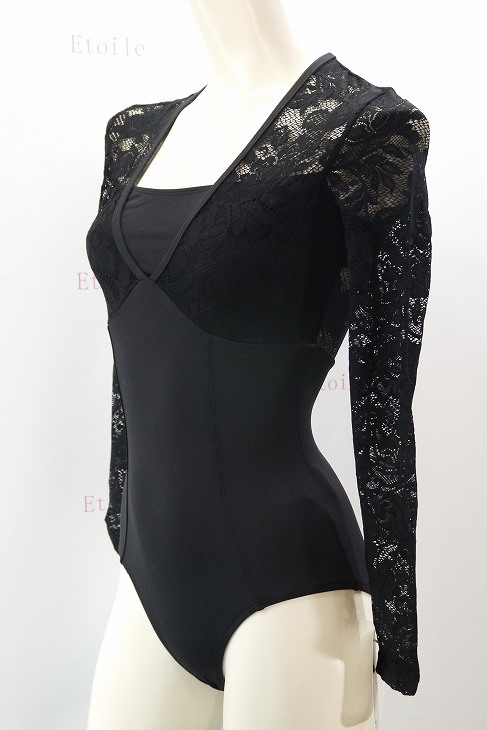 【Calla by LULLI】　ハイバック　レースロングスリーブレオタード　“Jojo”