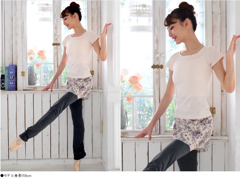 DD オリジナルフラワープリント巻きスカート