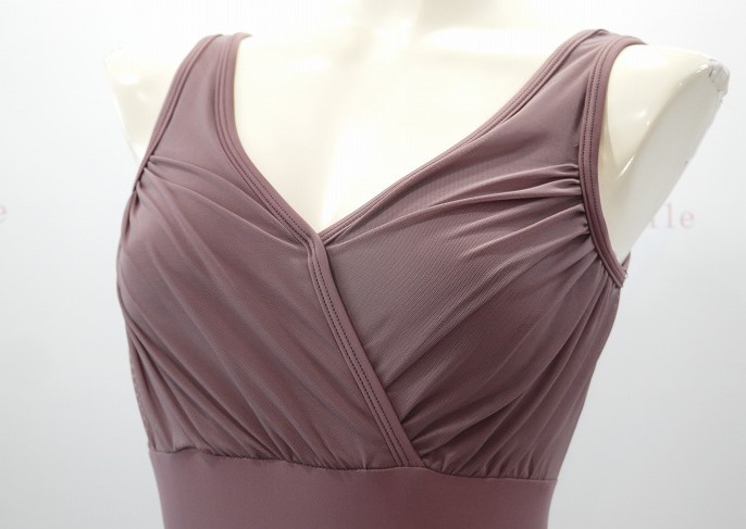 【Jule Dancewear】 メッシュクロスタンクレオタード Alloy