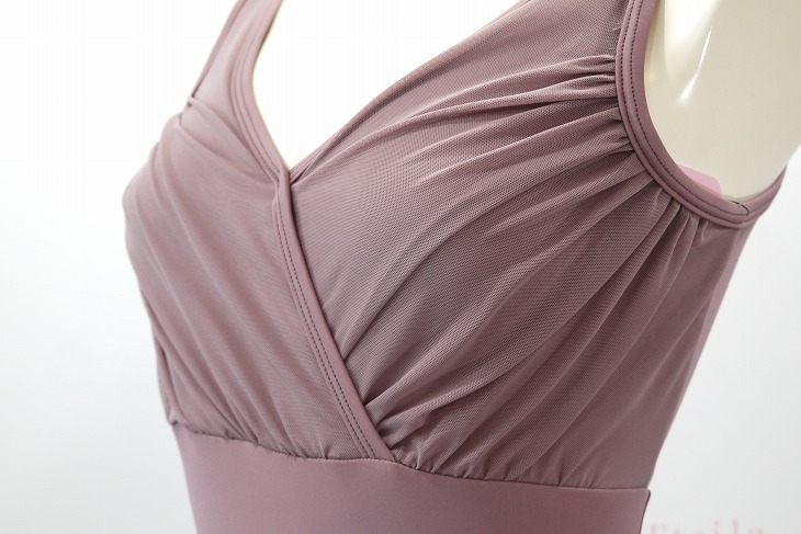 【Jule Dancewear】 メッシュクロスタンクレオタード Alloy