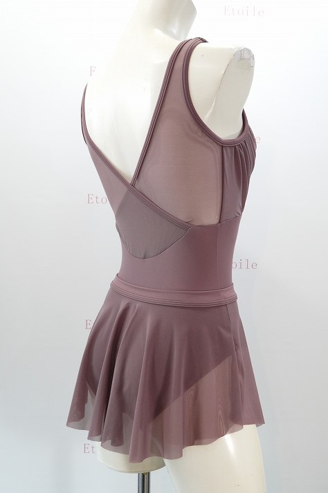 【Jule Dancewear】 メッシュクロスタンクレオタード Alloy