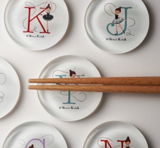 Shinzi Katoh 可愛い♪バレエ イニシャルガラス箸置き