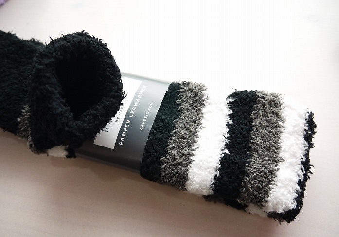 【ストライプ/3色】CAPEZIO/HARMONIE　 ひざ上丈・ふわもこレッグウォーマー CK10985W