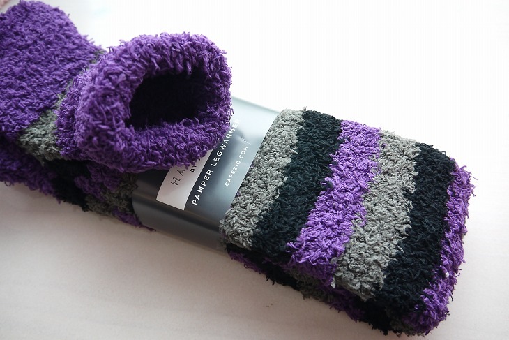 【ストライプ/3色】CAPEZIO/HARMONIE　 ひざ上丈・ふわもこレッグウォーマー CK10985W