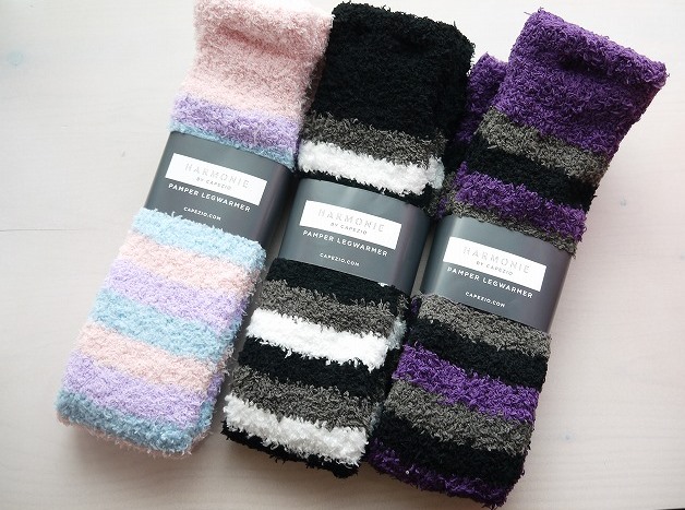 【ストライプ/3色】CAPEZIO/HARMONIE　 ひざ上丈・ふわもこレッグウォーマー CK10985W