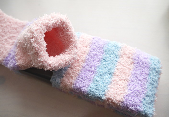 【ストライプ/3色】CAPEZIO/HARMONIE　 ひざ上丈・ふわもこレッグウォーマー CK10985W